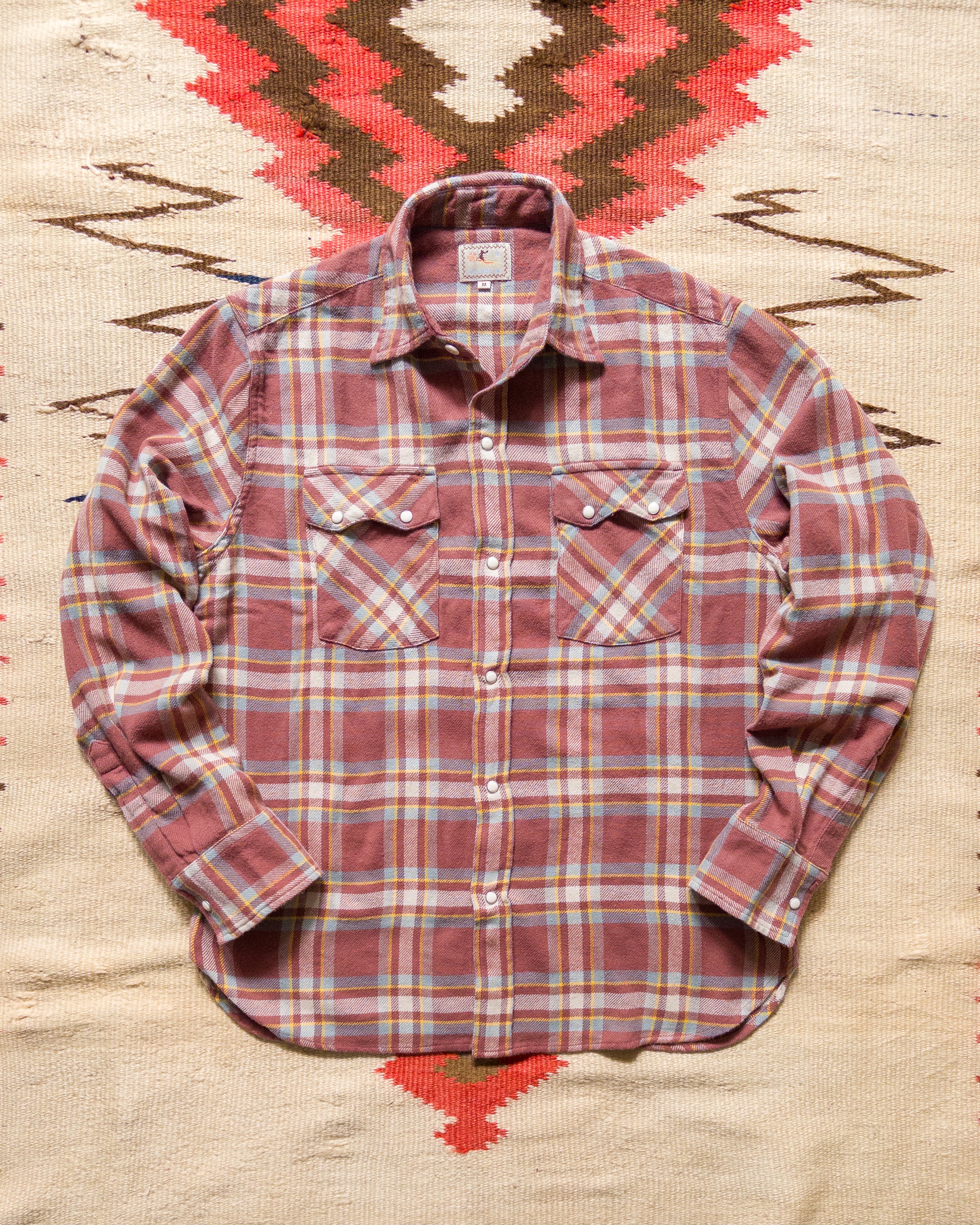 Washed Flannel Pearlsnap Shirt - Autumn Rust