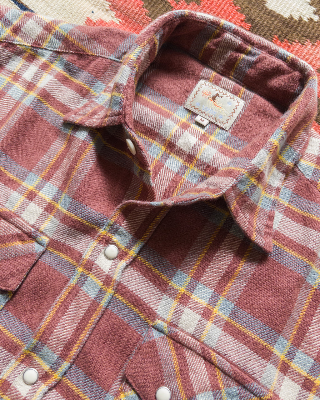 Washed Flannel Pearlsnap Shirt - Autumn Rust