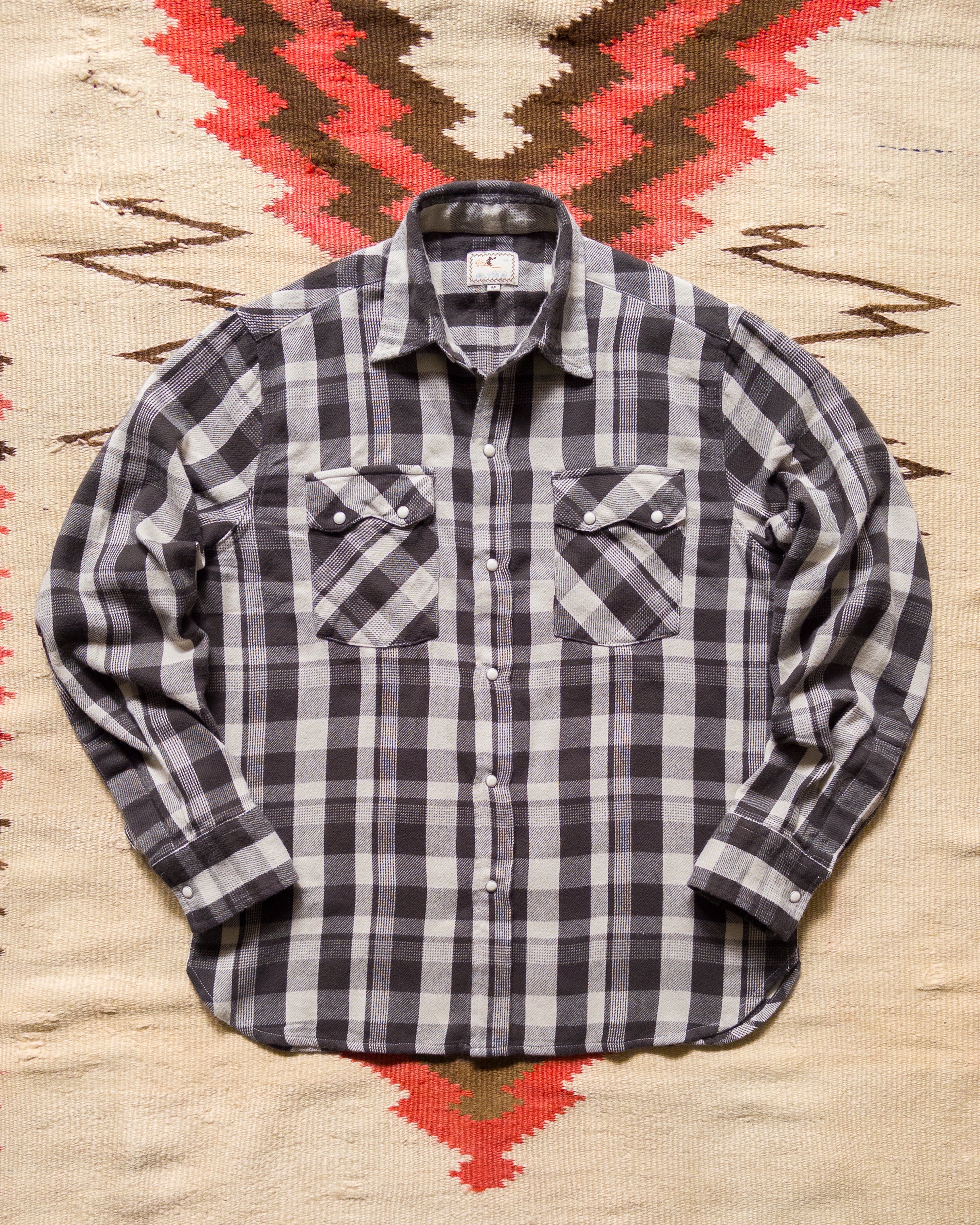 Washed Flannel Pearlsnap Shirt - Night Pitch