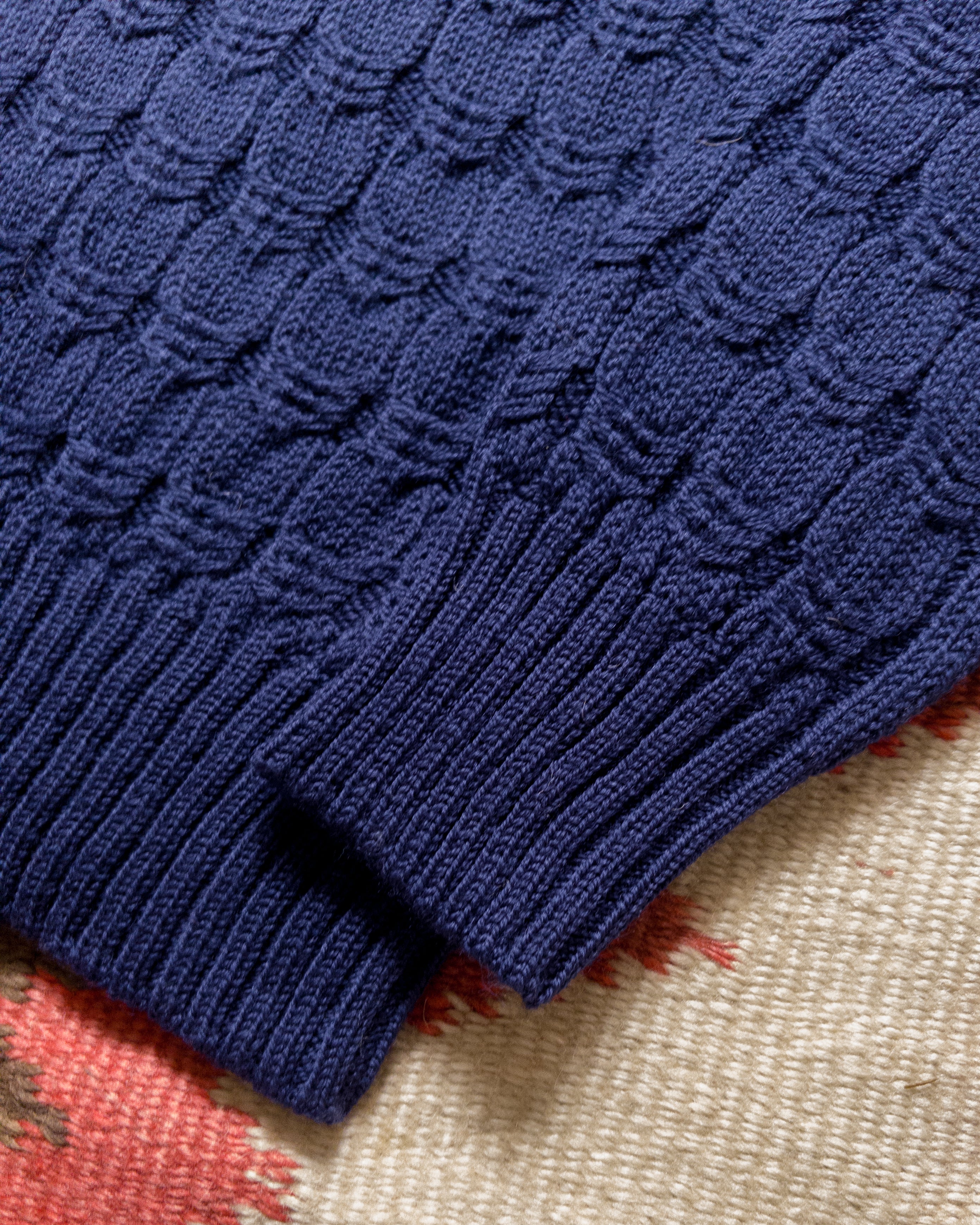 Highland Cableknit Sweater - Navy