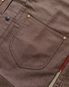 Japanese Wabash Stripe Moleskin Ranch Jacket - Espresso Brown