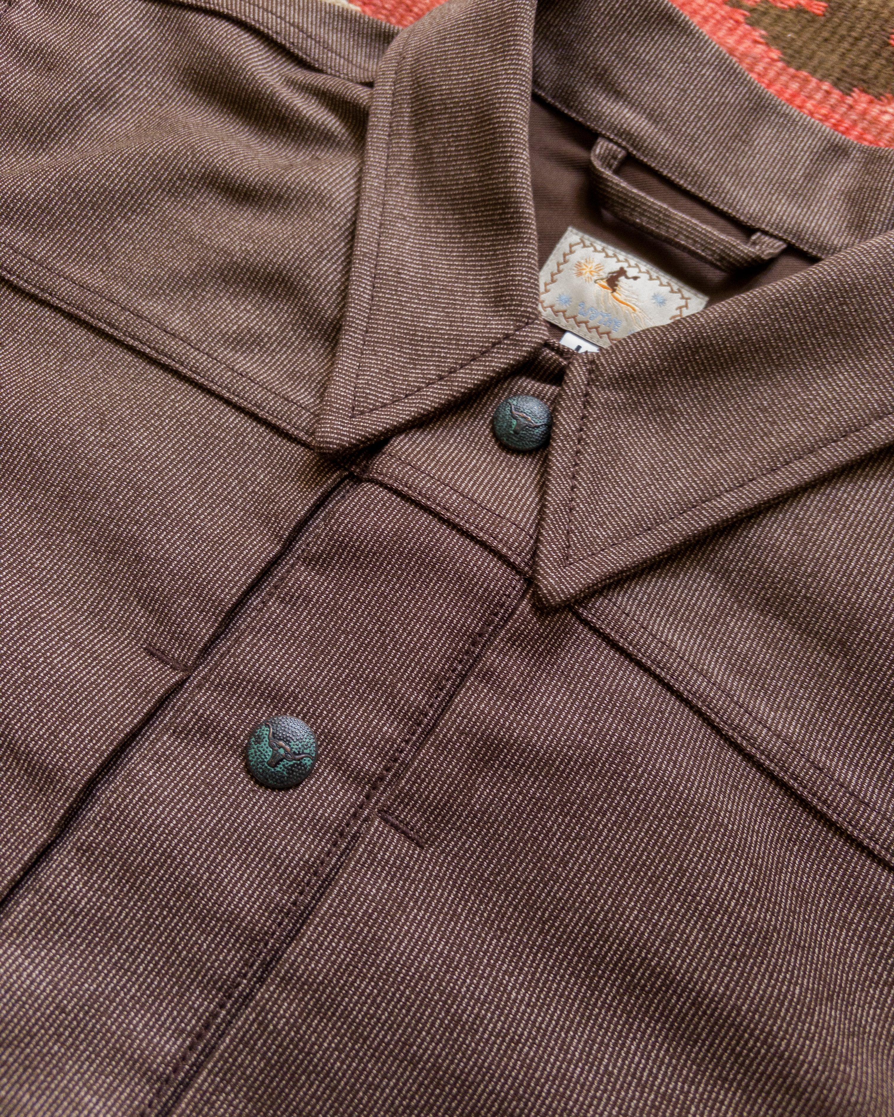 Japanese Wabash Stripe Moleskin Ranch Jacket - Espresso Brown