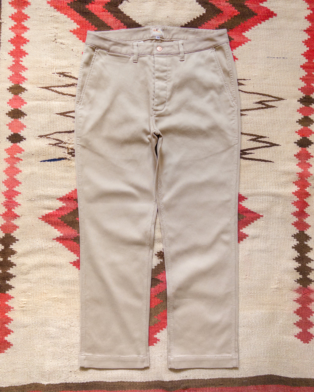 Bedford Cord Flat Front Chino - Off White