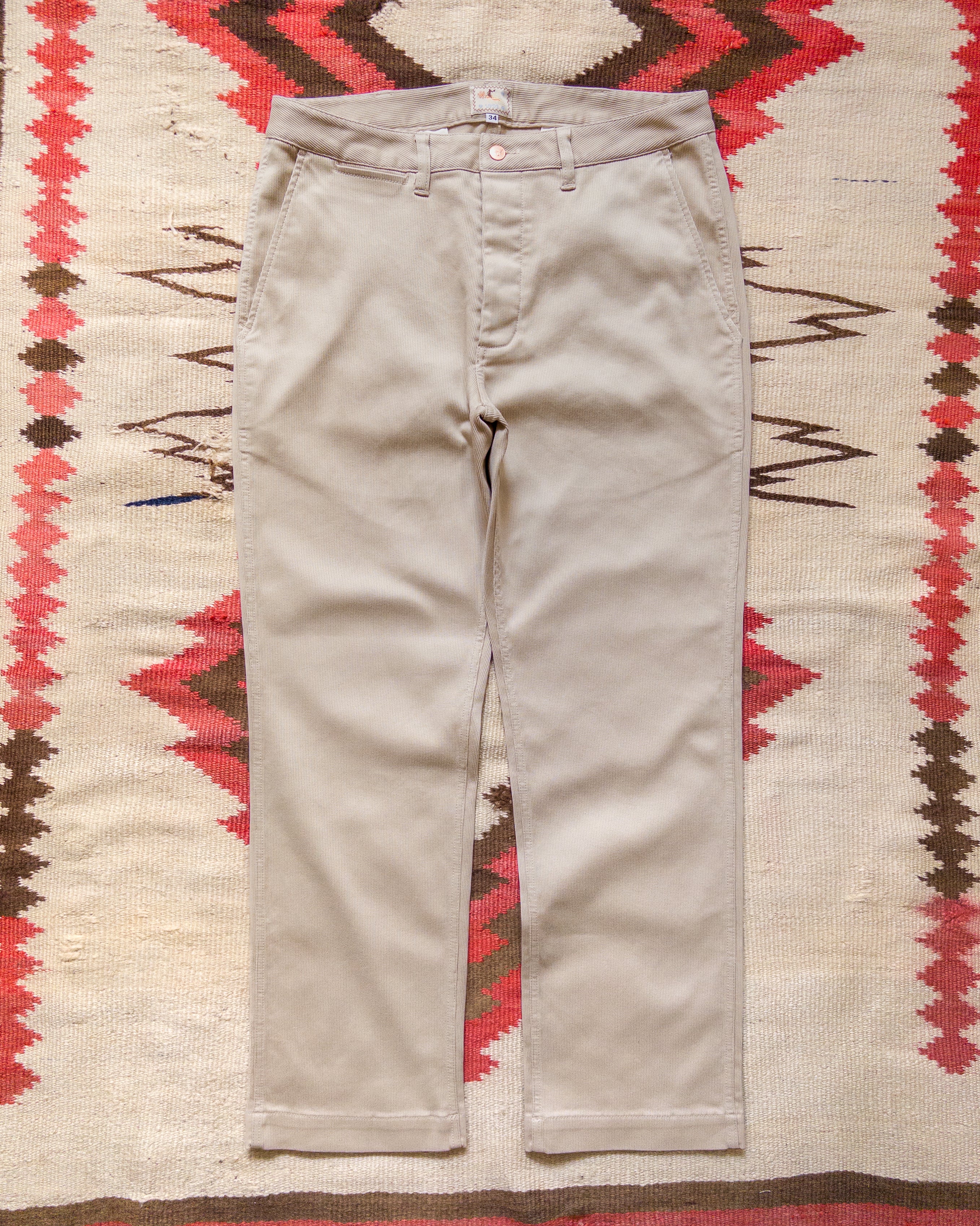 Bedford Cord Flat Front Chino - Off White