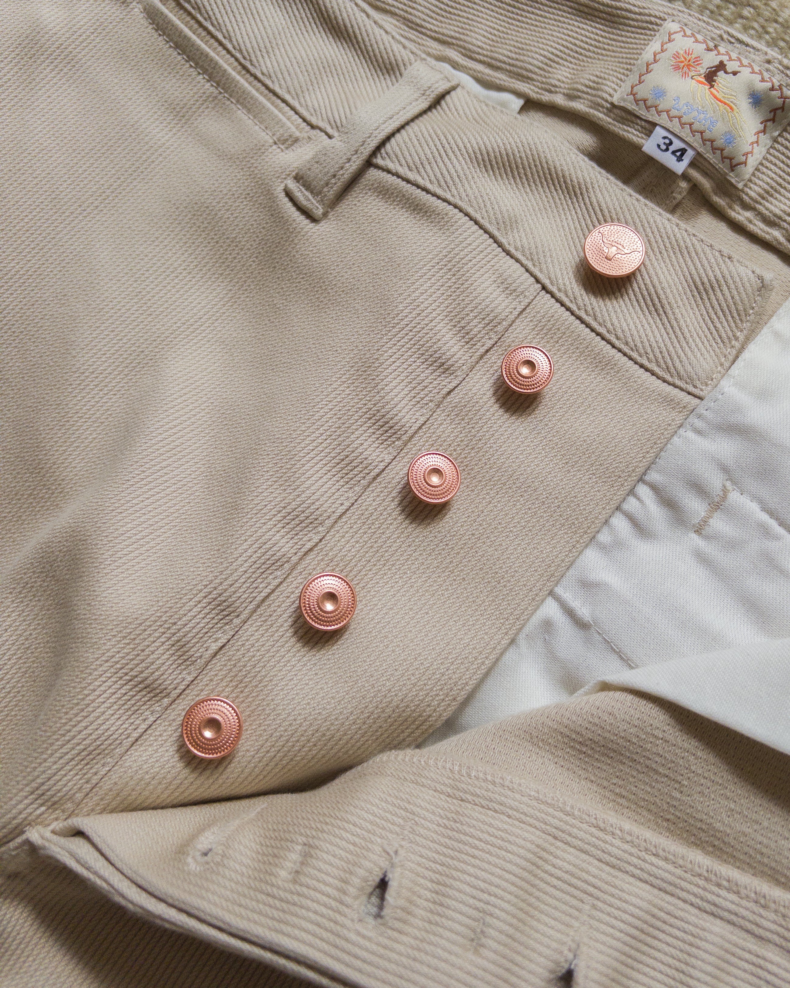 Bedford Cord Flat Front Chino - Off White