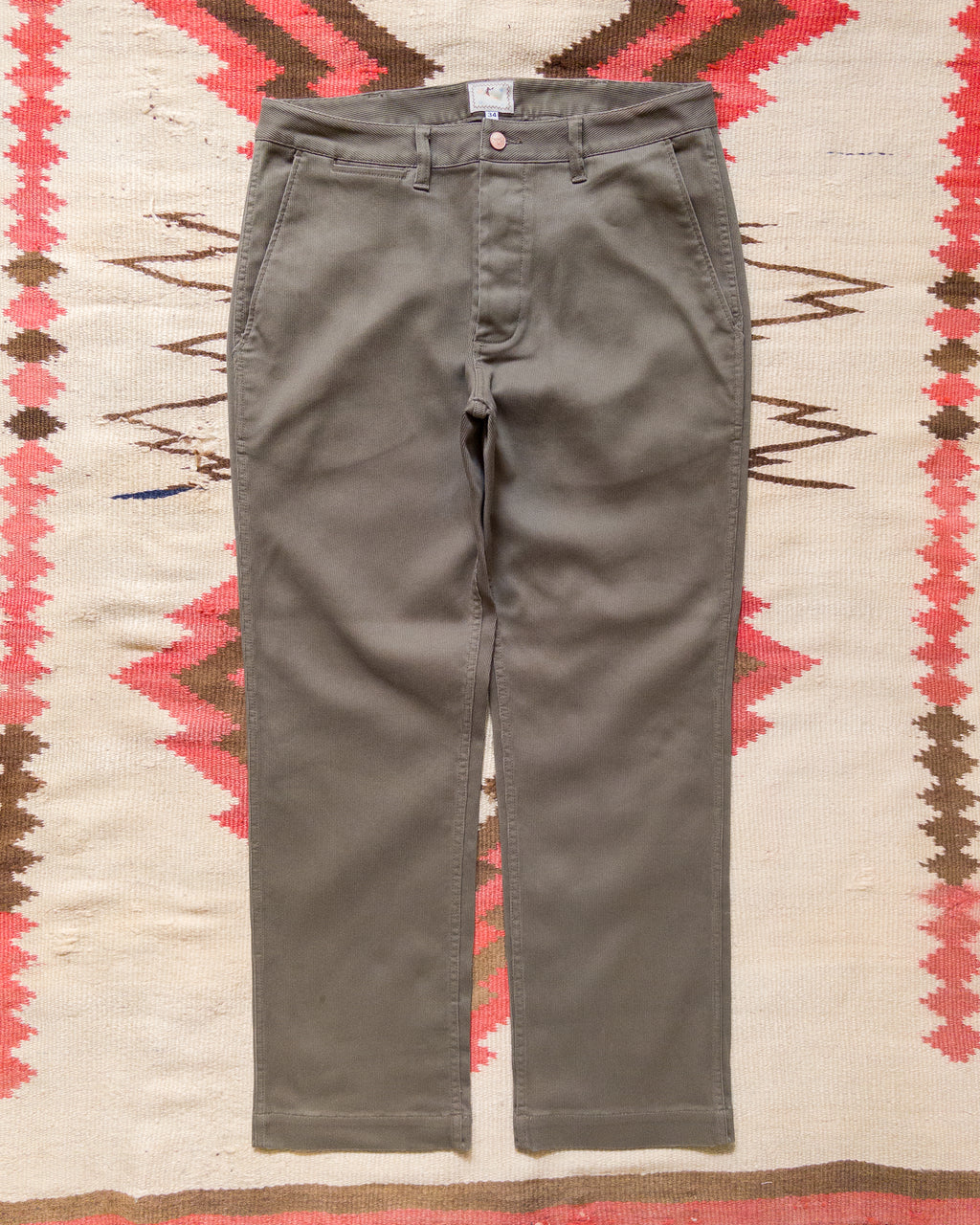 Bedford Cord Flat Front Chino - Faded Olive