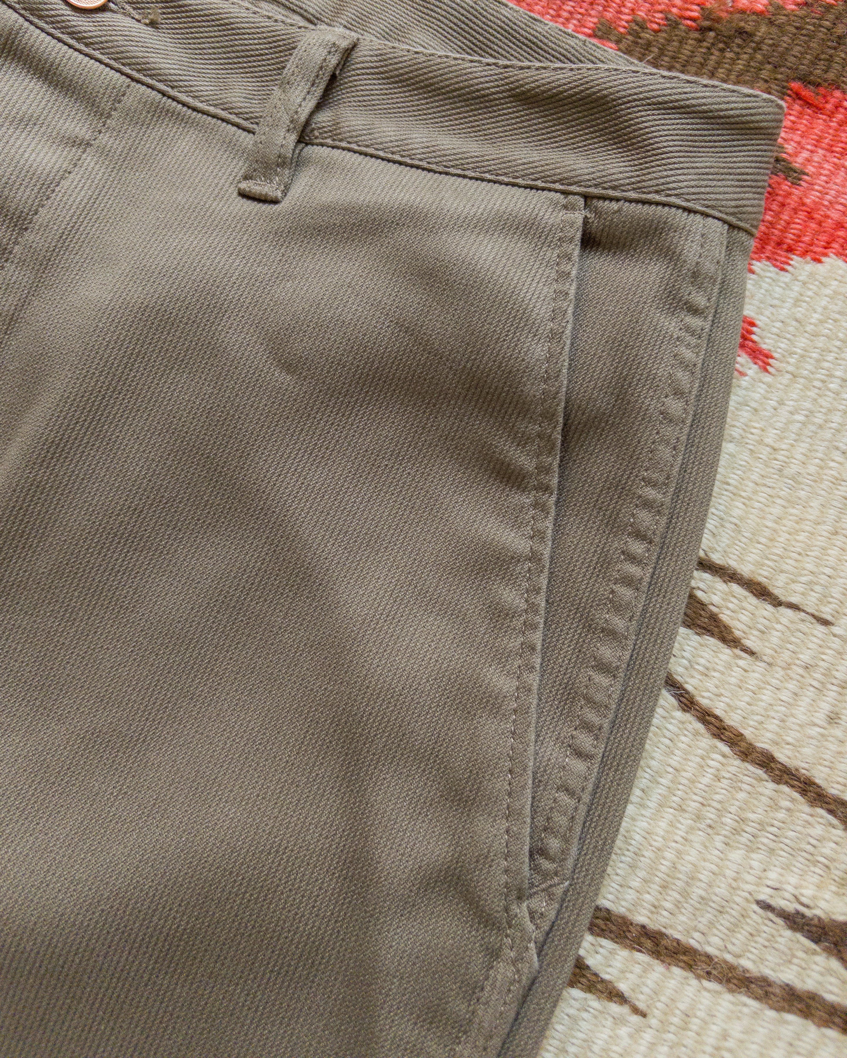 Bedford Cord Flat Front Chino - Faded Olive