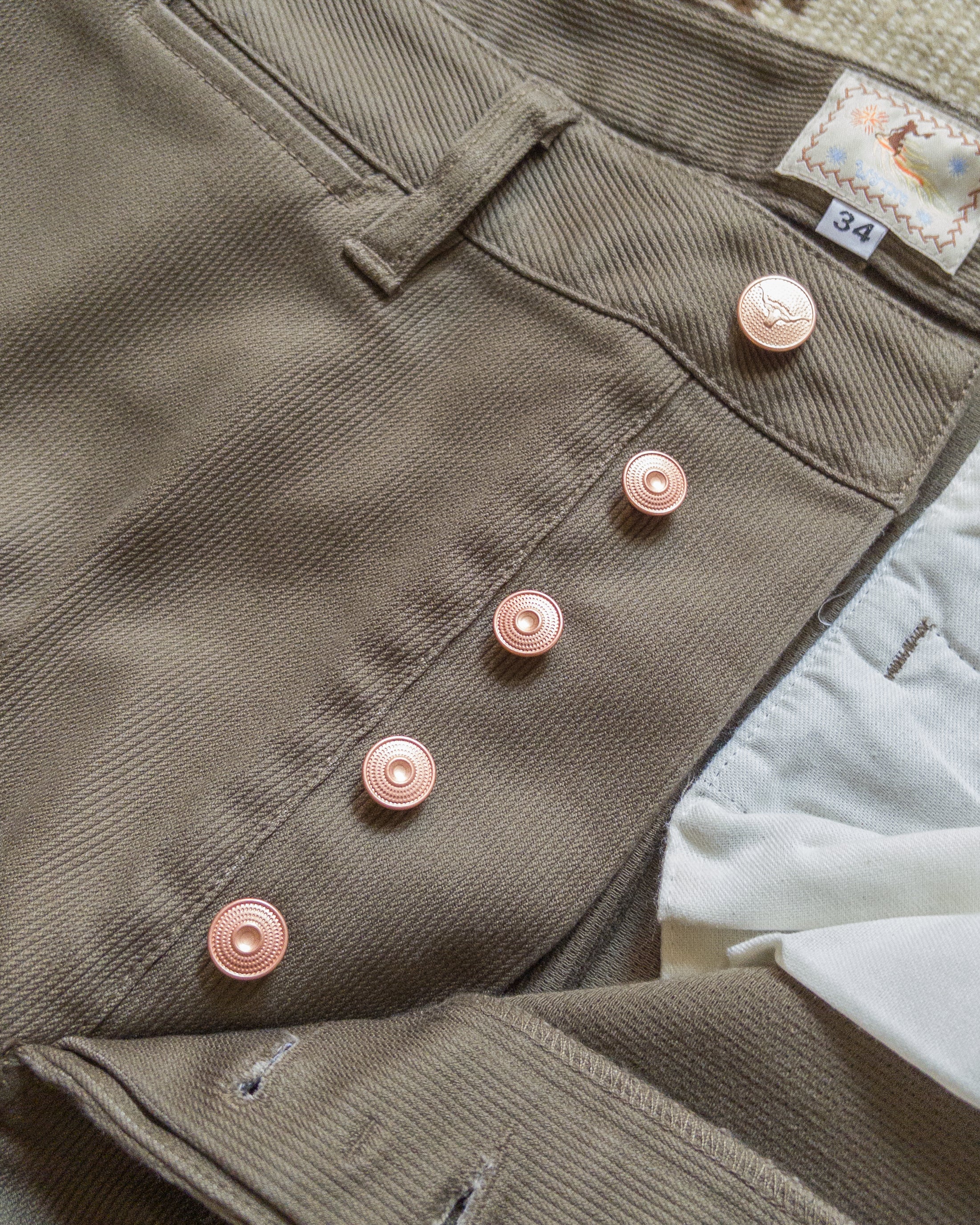 Bedford Cord Flat Front Chino - Faded Olive