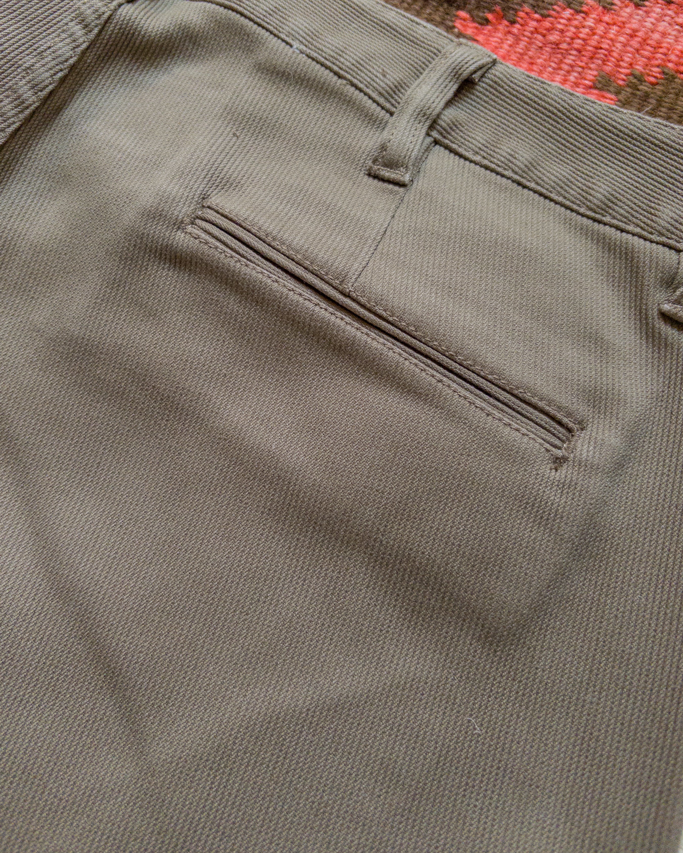 Bedford Cord Flat Front Chino - Faded Olive