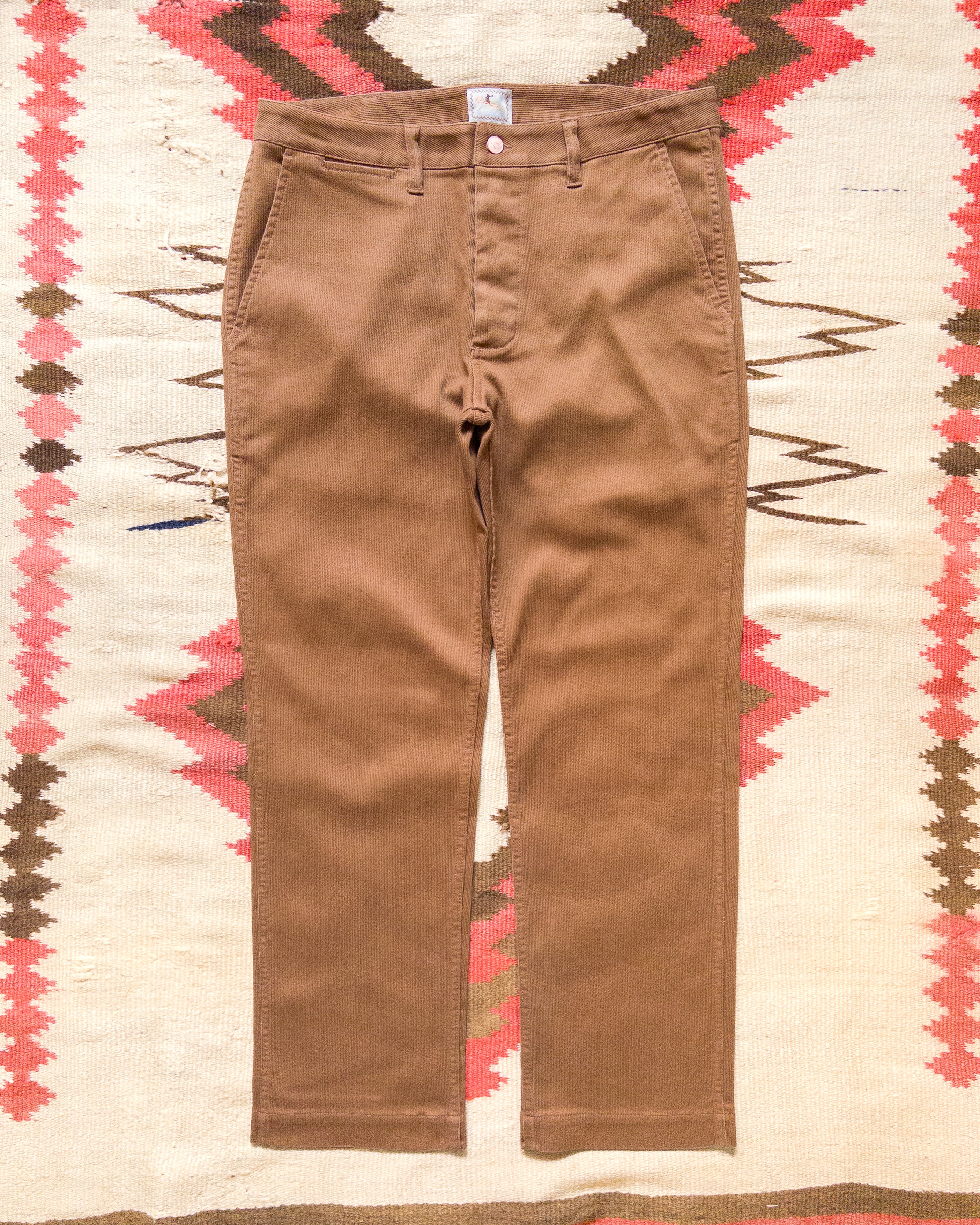 Bedford Cord Flat Front Chino - Bay Brown