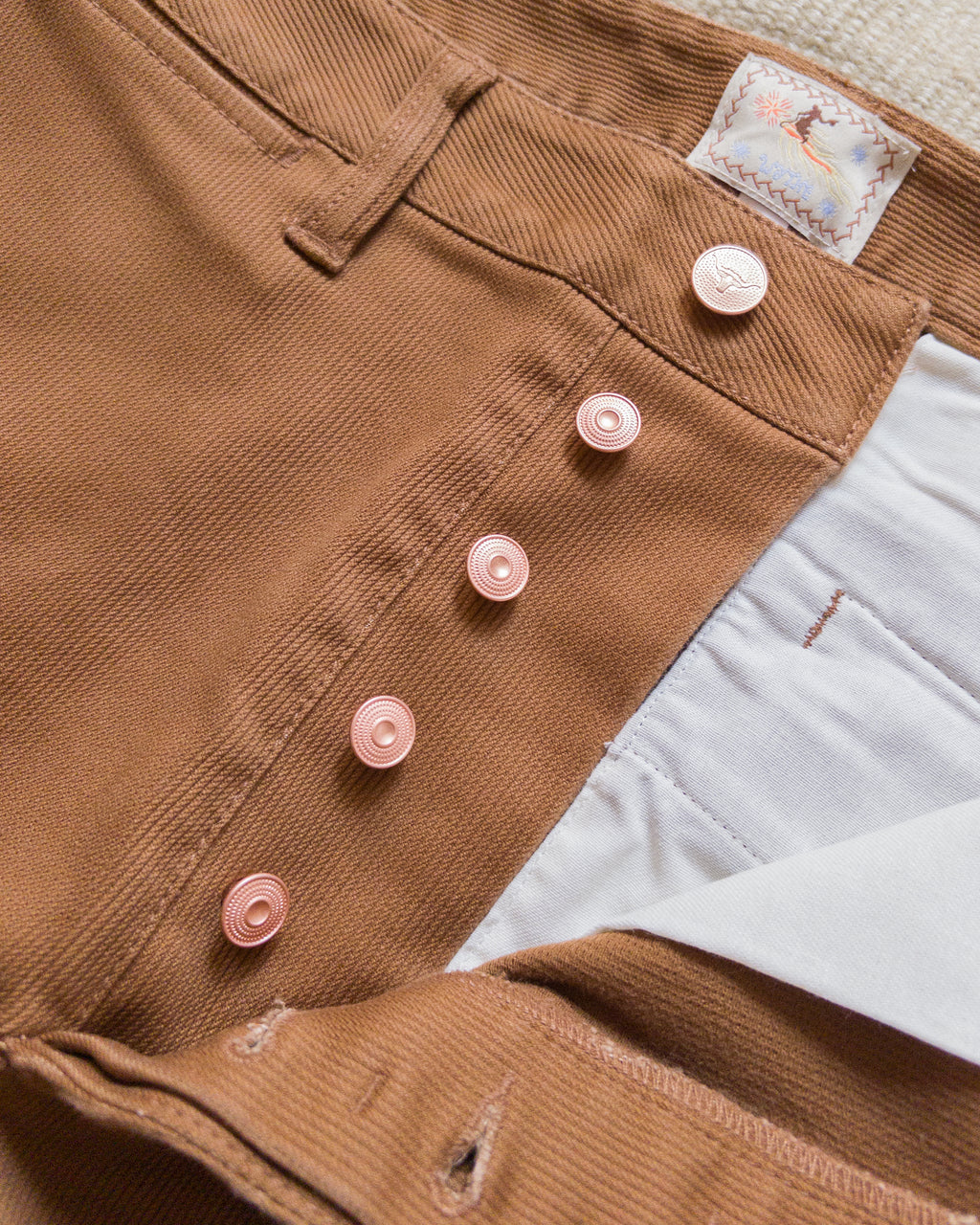 Bedford Cord Flat Front Chino - Bay Brown
