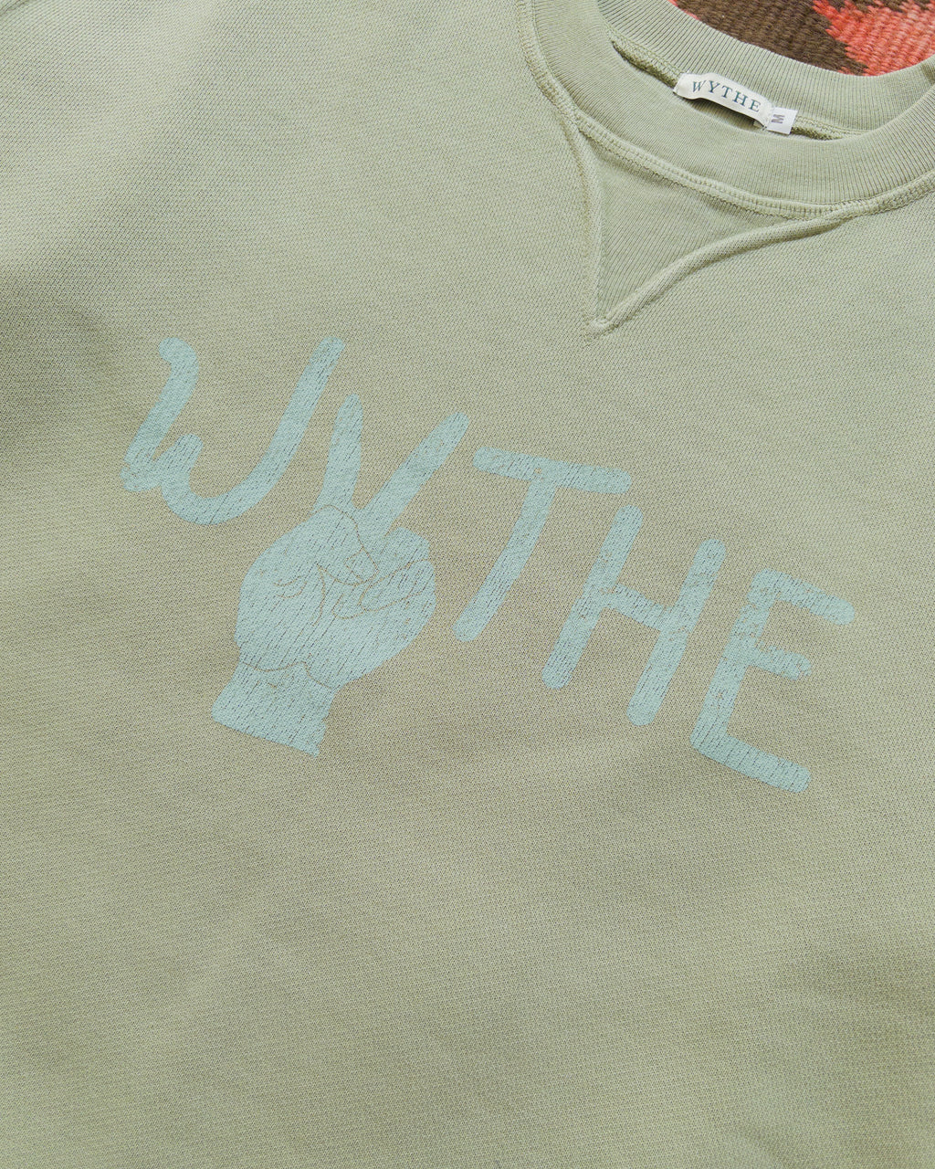Peace Crewneck Sweatshirt - Faded Olive