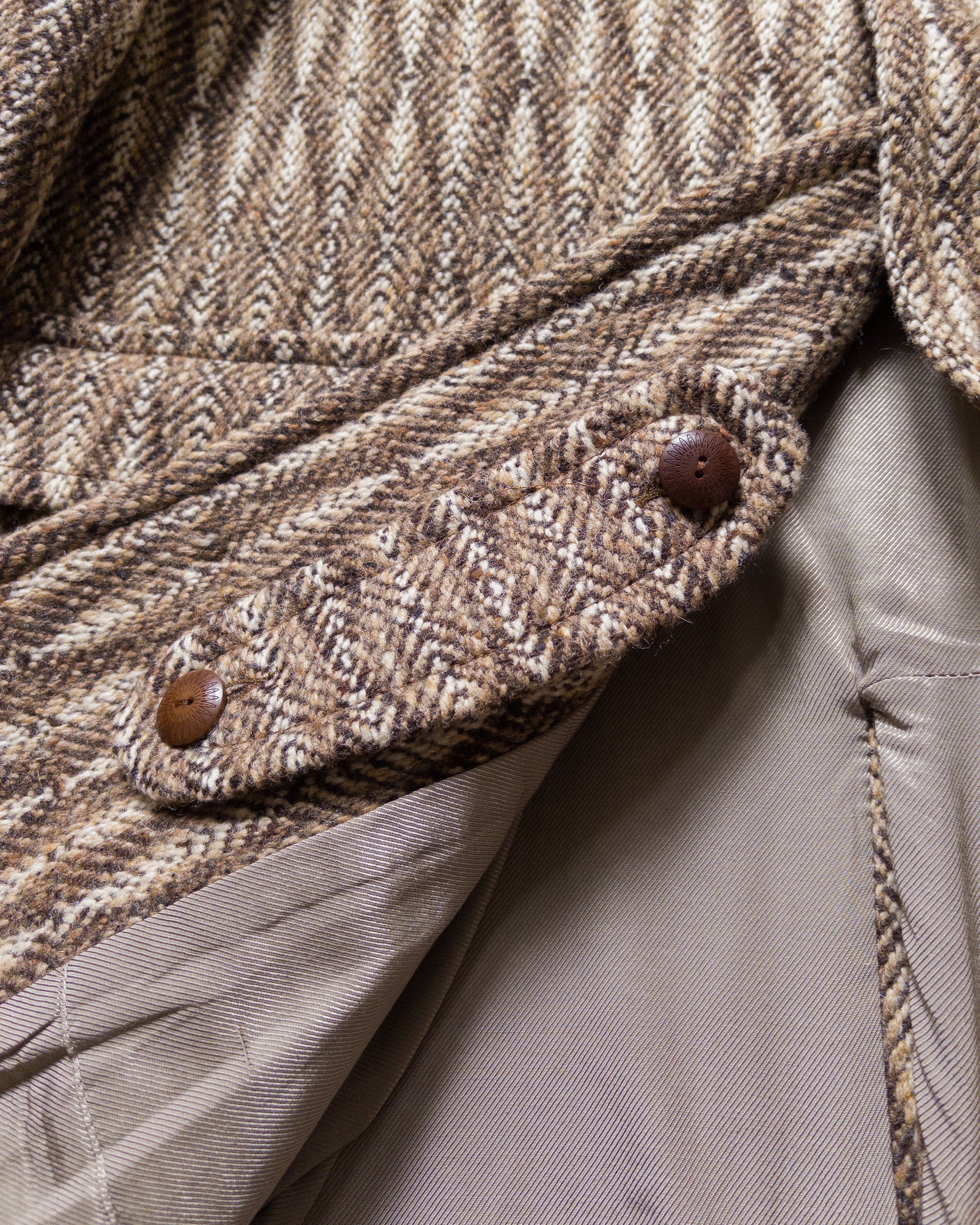 Raglan Wool Overcoat - Diamond Ombre Tweed