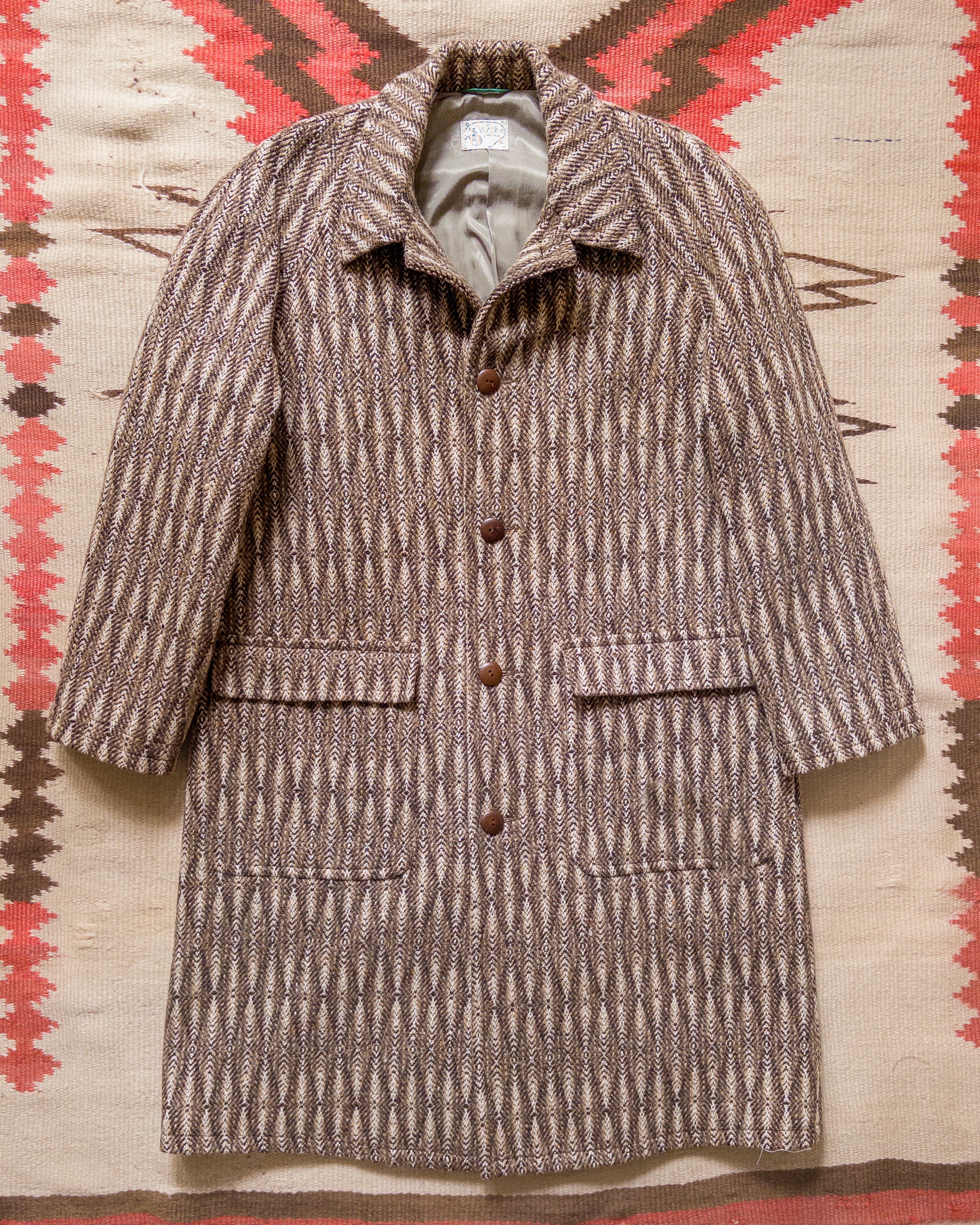 Raglan Wool Overcoat - Diamond Ombre Tweed