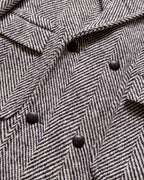 Polo Coat - Black/Cream Herringbone Tweed