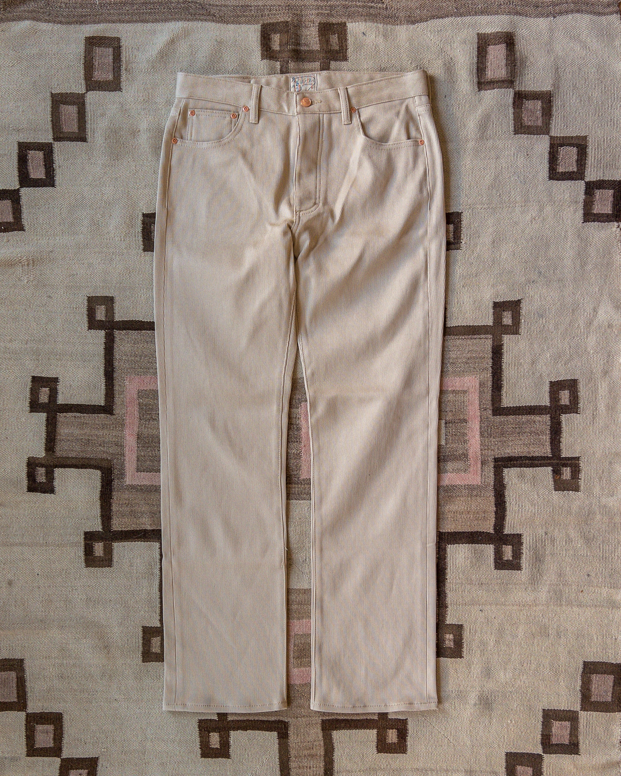 Bedford Cord Five Pocket Pants - Off White - USA