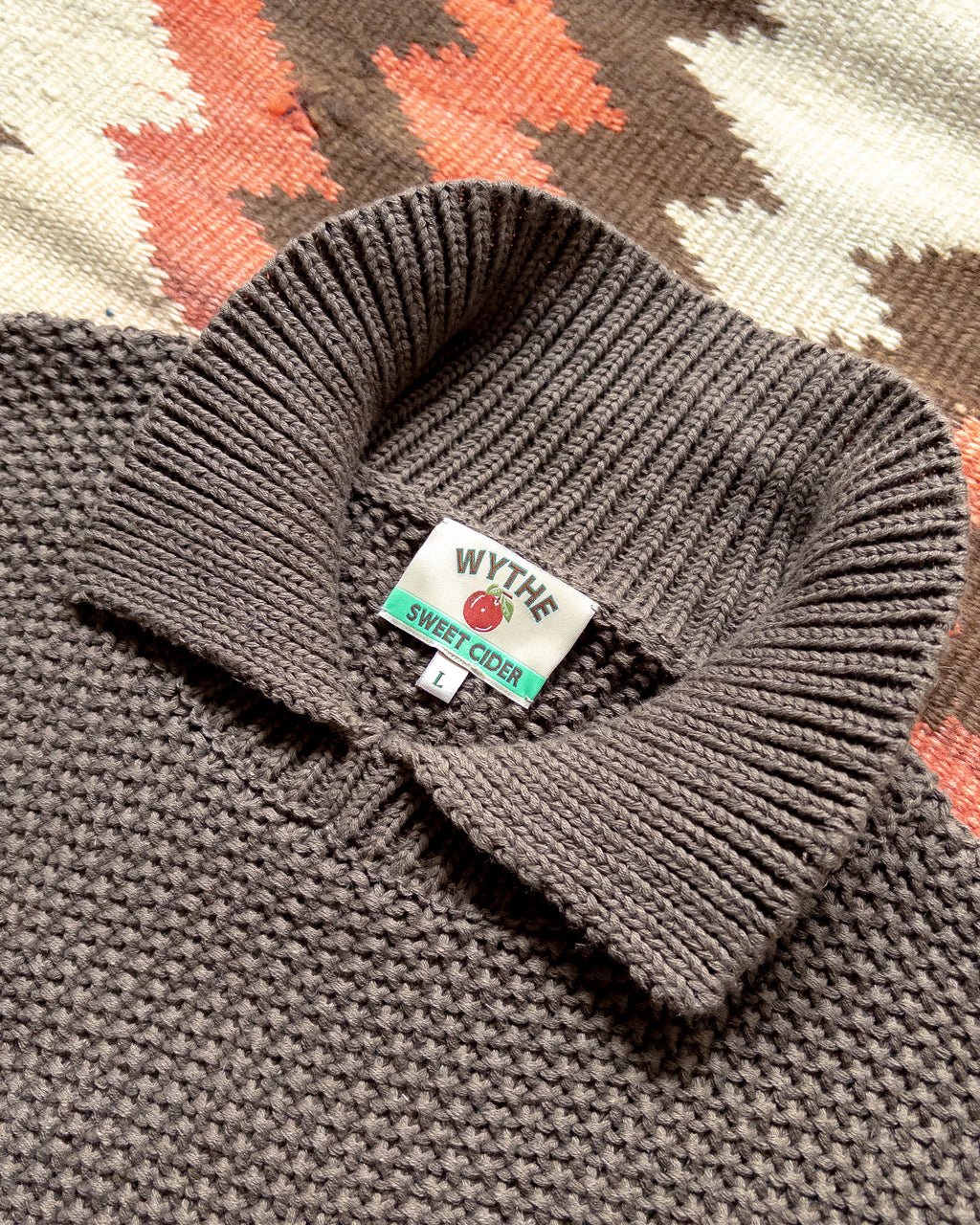 Moss Stitch Collared Sweater - Dusty Olive