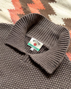 Moss Stitch Collared Sweater - Dusty Olive
