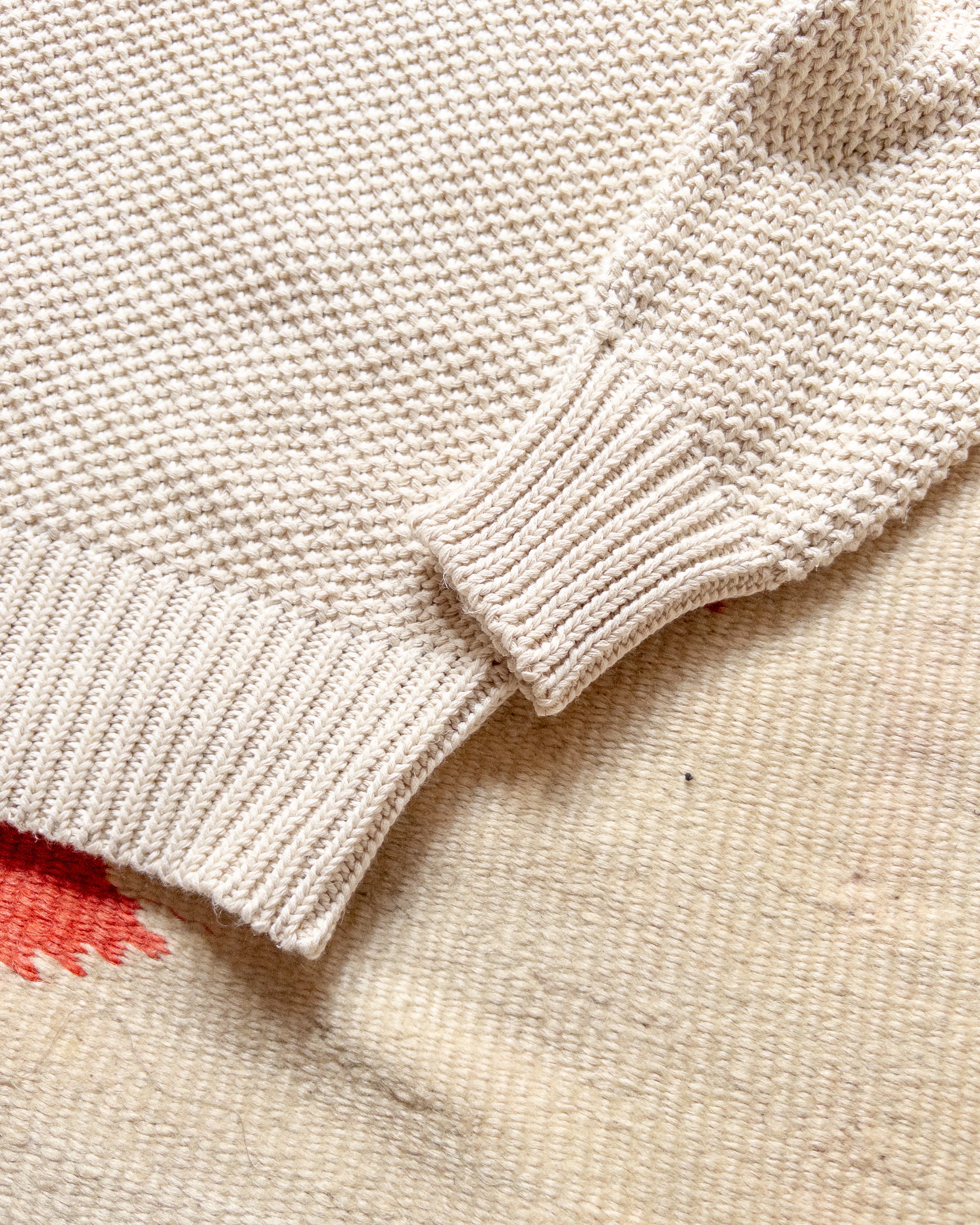 Moss Stitch Collared Sweater - Buttermilk