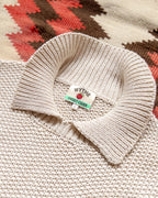 Moss Stitch Collared Sweater - Buttermilk