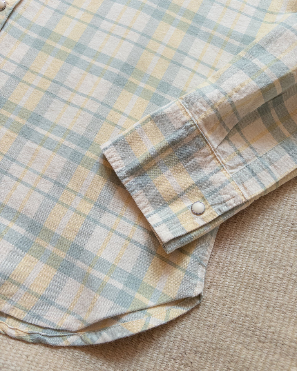 Oxford Cloth Pearlsnap Shirt - Sage and Sunflower Plaid