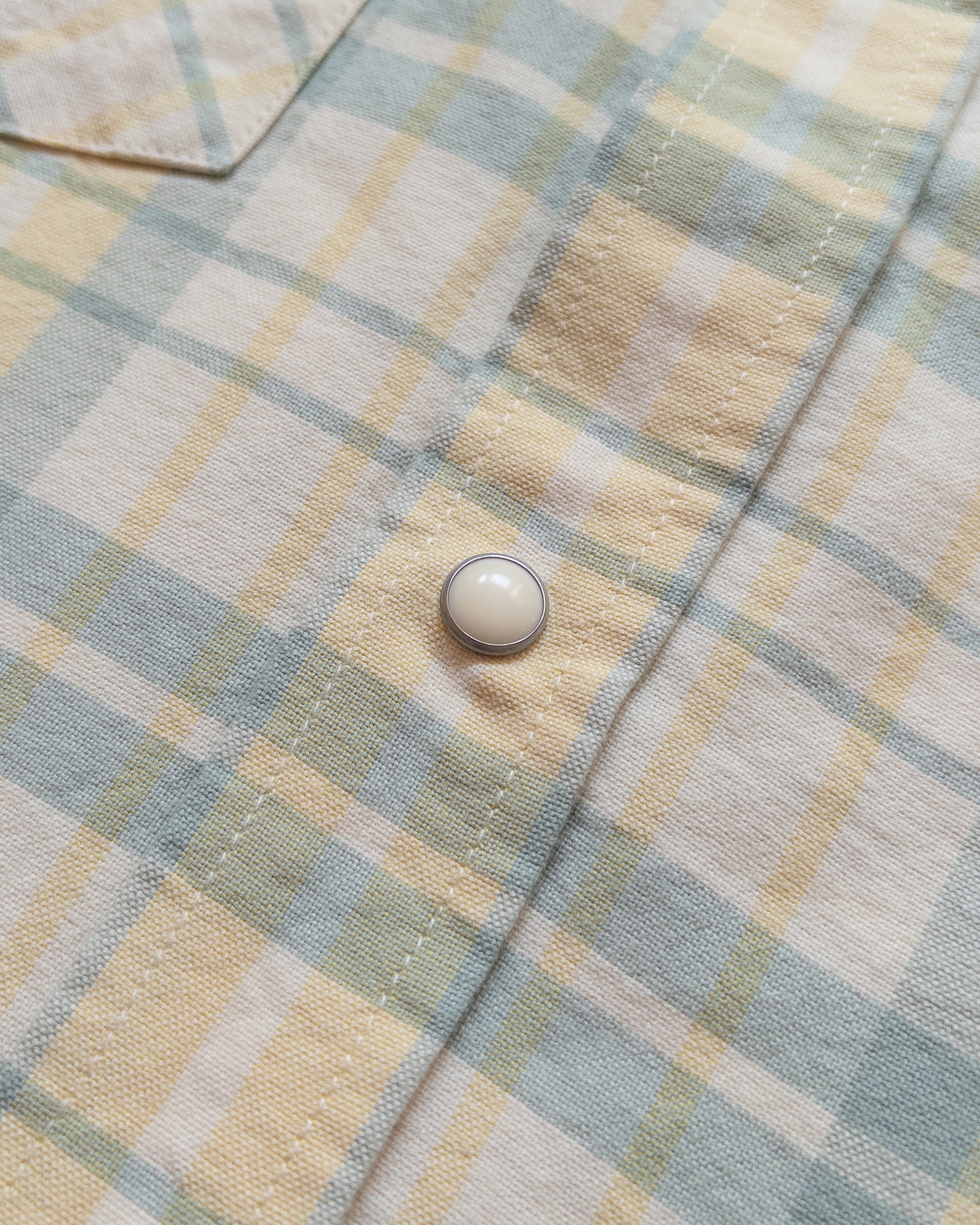 Oxford Cloth Pearlsnap Shirt - Sage and Sunflower Plaid