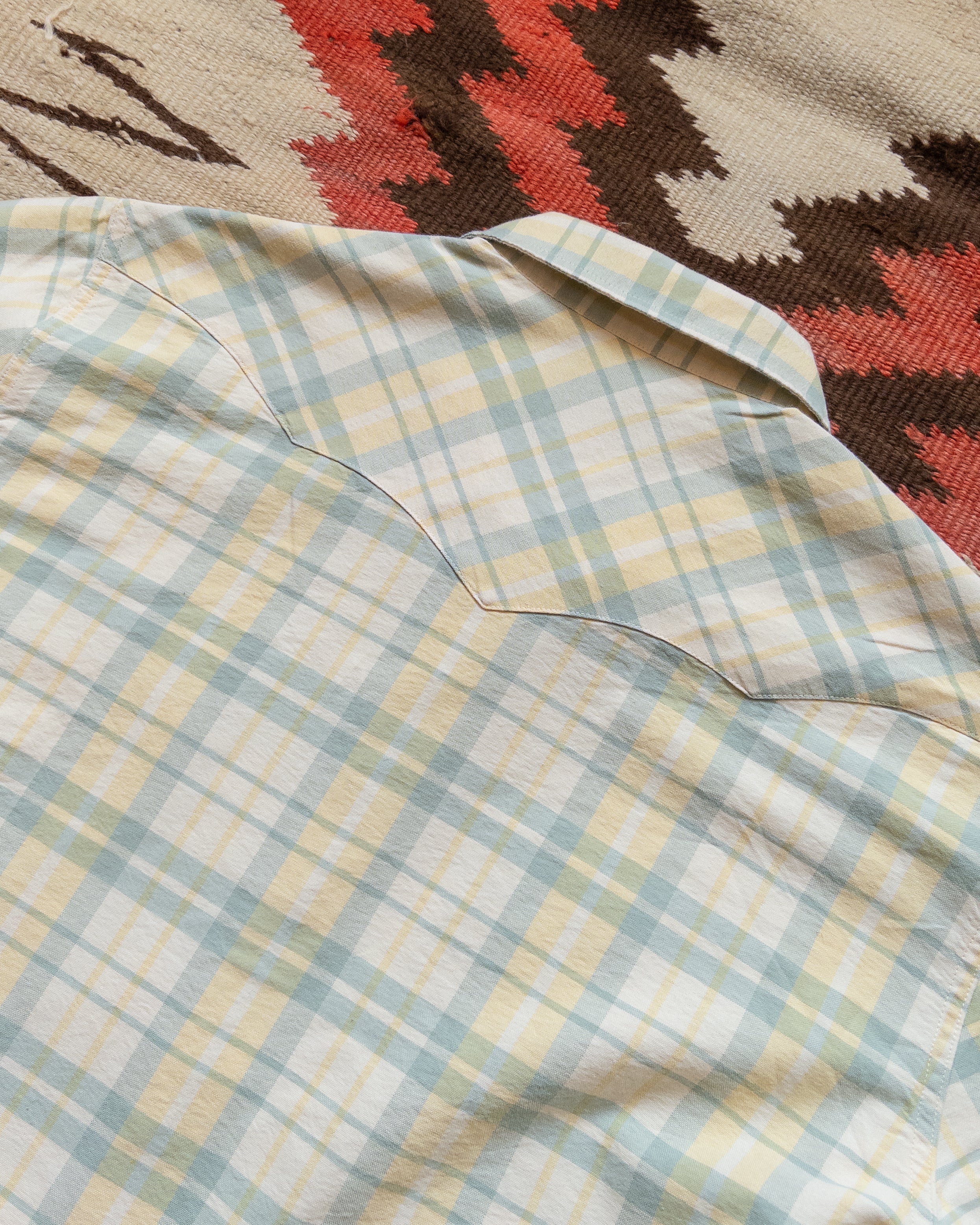 Oxford Cloth Pearlsnap Shirt - Sage and Sunflower Plaid