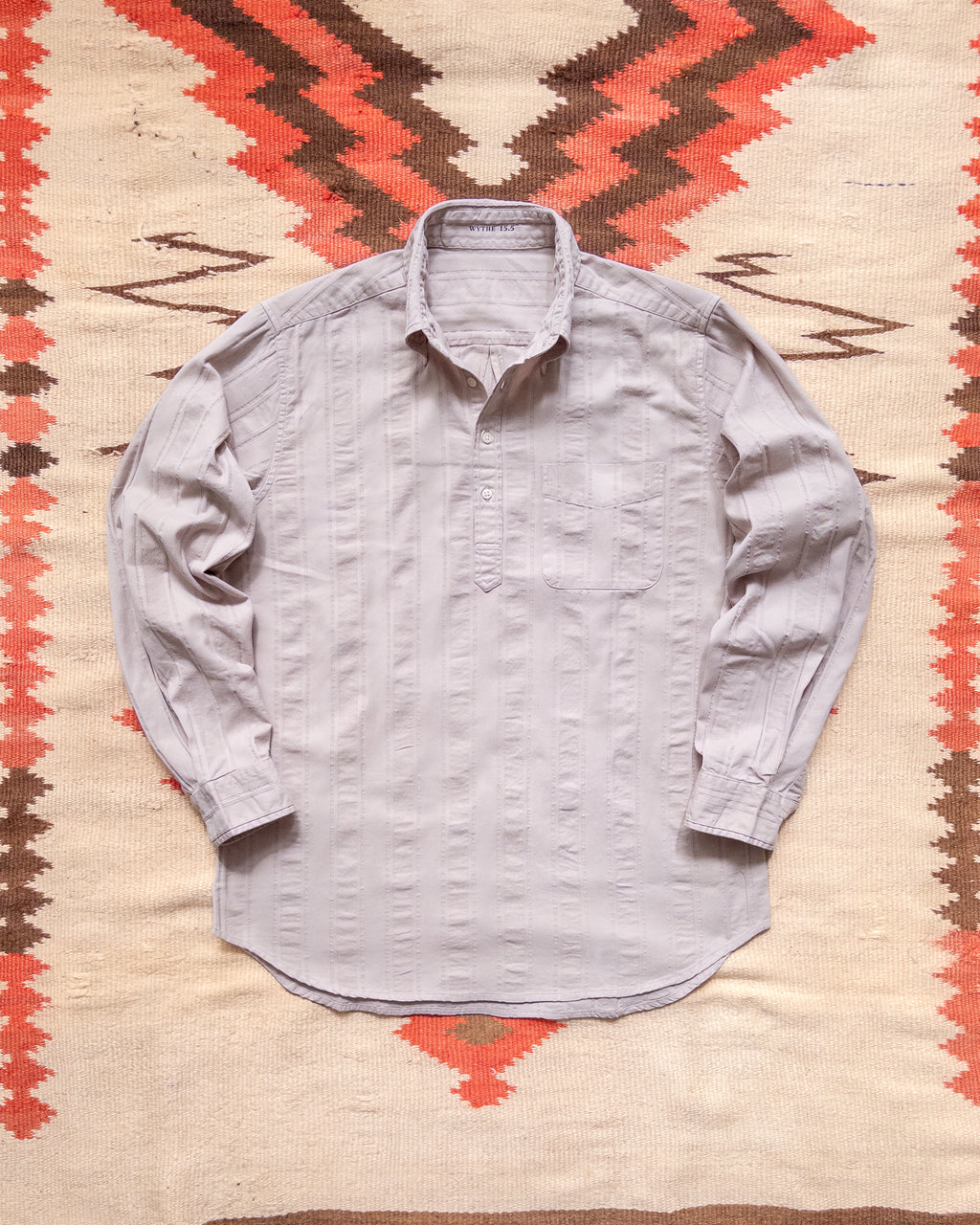 French Hickory Stripe Popover Button Down - Mauve