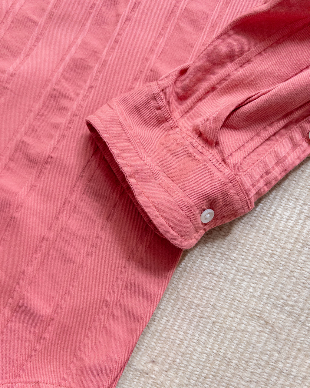 French Hickory Stripe Popover Button Down - Poppy Red