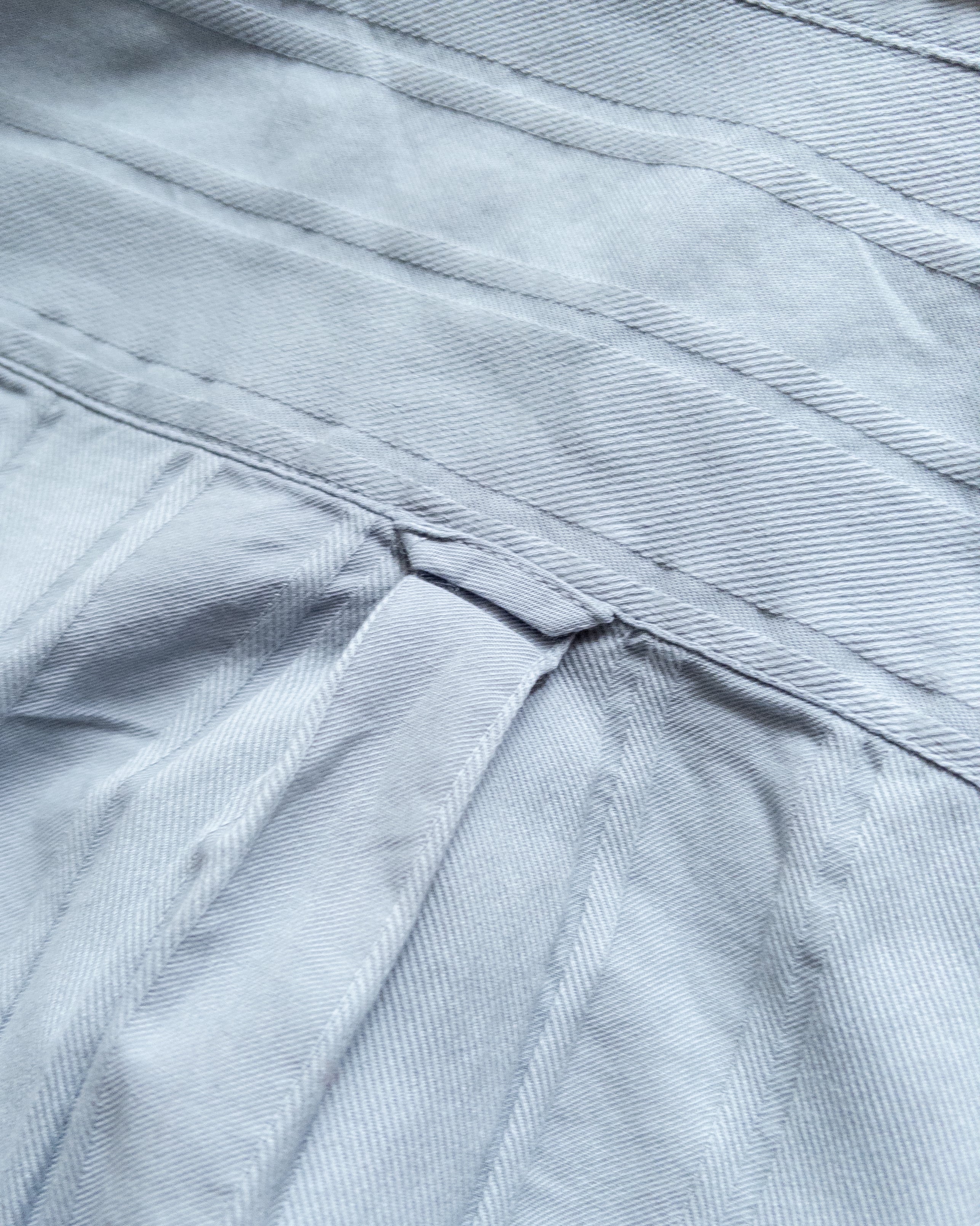 French Hickory Stripe Popover Button Down - Faded Bench Blue