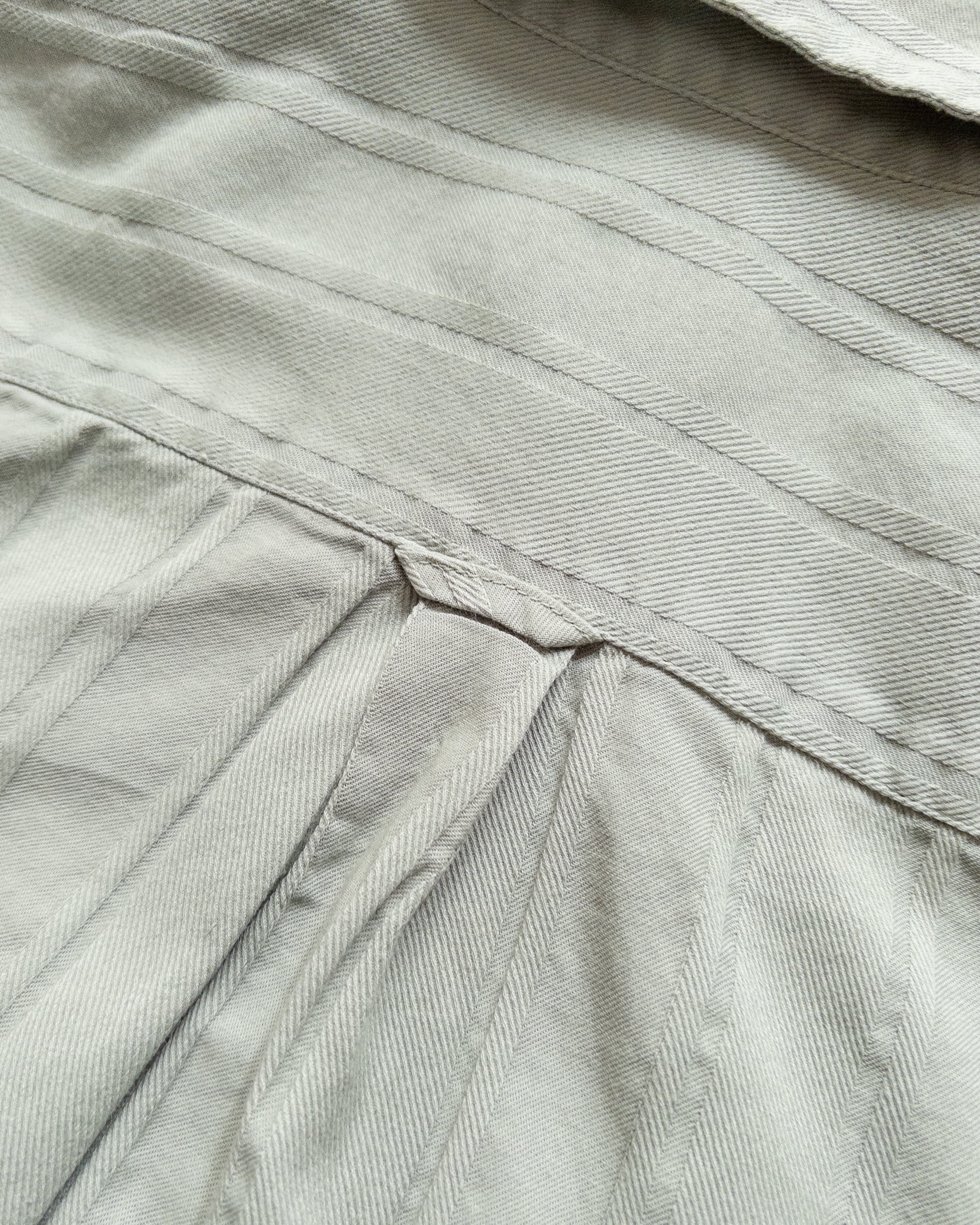 French Hickory Stripe Popover Button Down - Sage