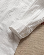 French Hickory Stripe Popover Button Down - Unbleached