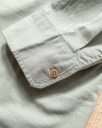 Cotton Herringbone Officer's Shirt - Sage