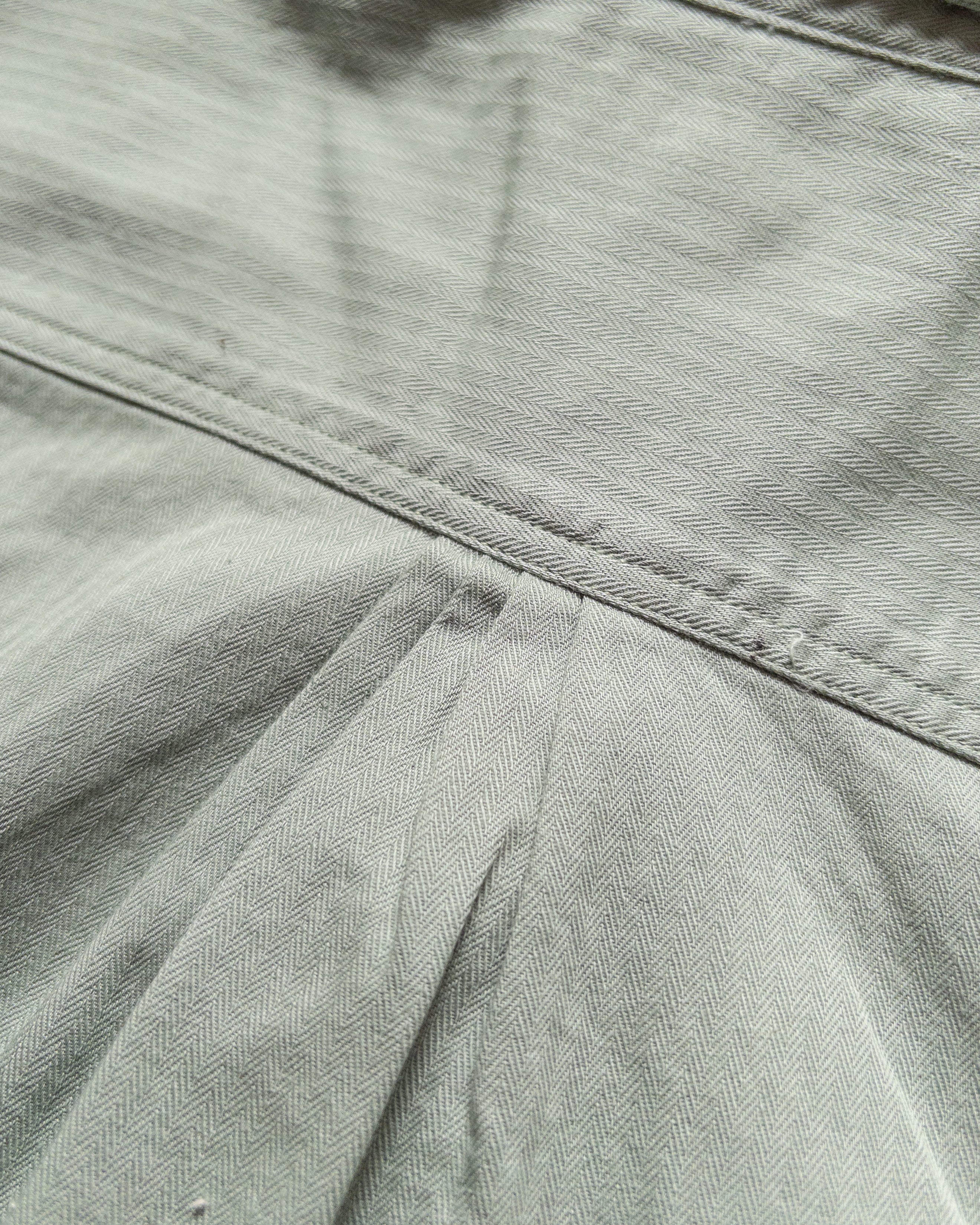 Cotton Herringbone Officer's Shirt - Sage
