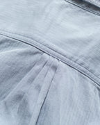 Cotton Herringbone Officer's Shirt - Faded Bench Blue