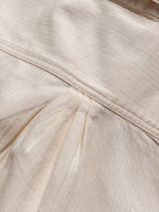 Cotton Herringbone Officer's Shirt - Buttermilk