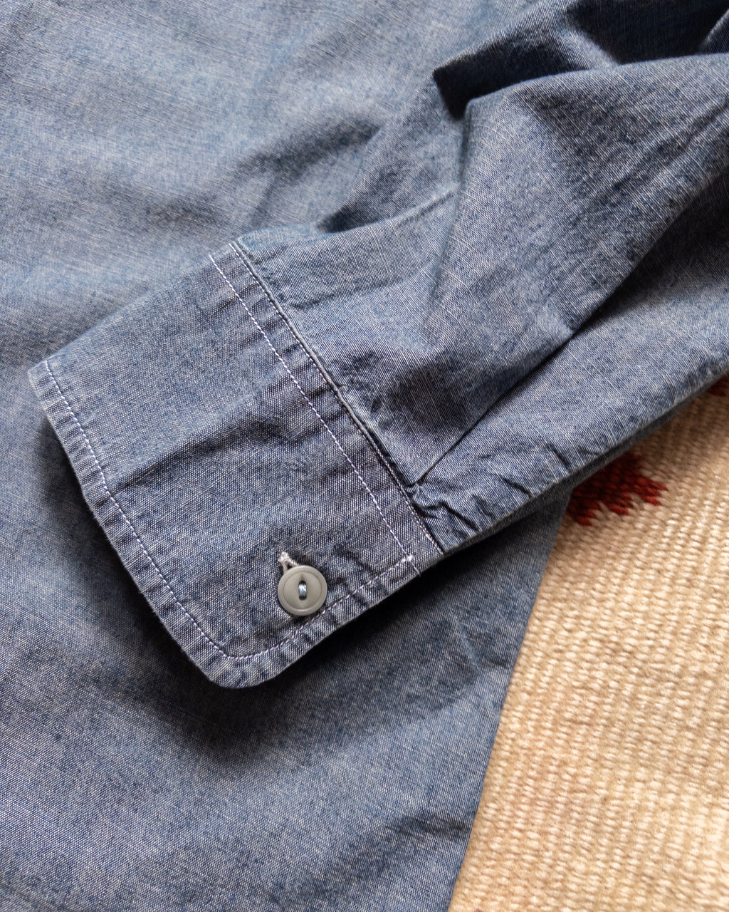 Embroidered Chambray Workshirt - Rinsed Indigo