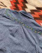 Embroidered Chambray Workshirt - Rinsed Indigo