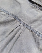Embroidered Chambray Workshirt - Distressed and Sunfaded Indigo