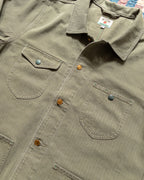 Japanese Cotton Herringbone Barn Jacket - Faded Olive