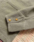 Japanese Cotton Herringbone Barn Jacket - Faded Olive