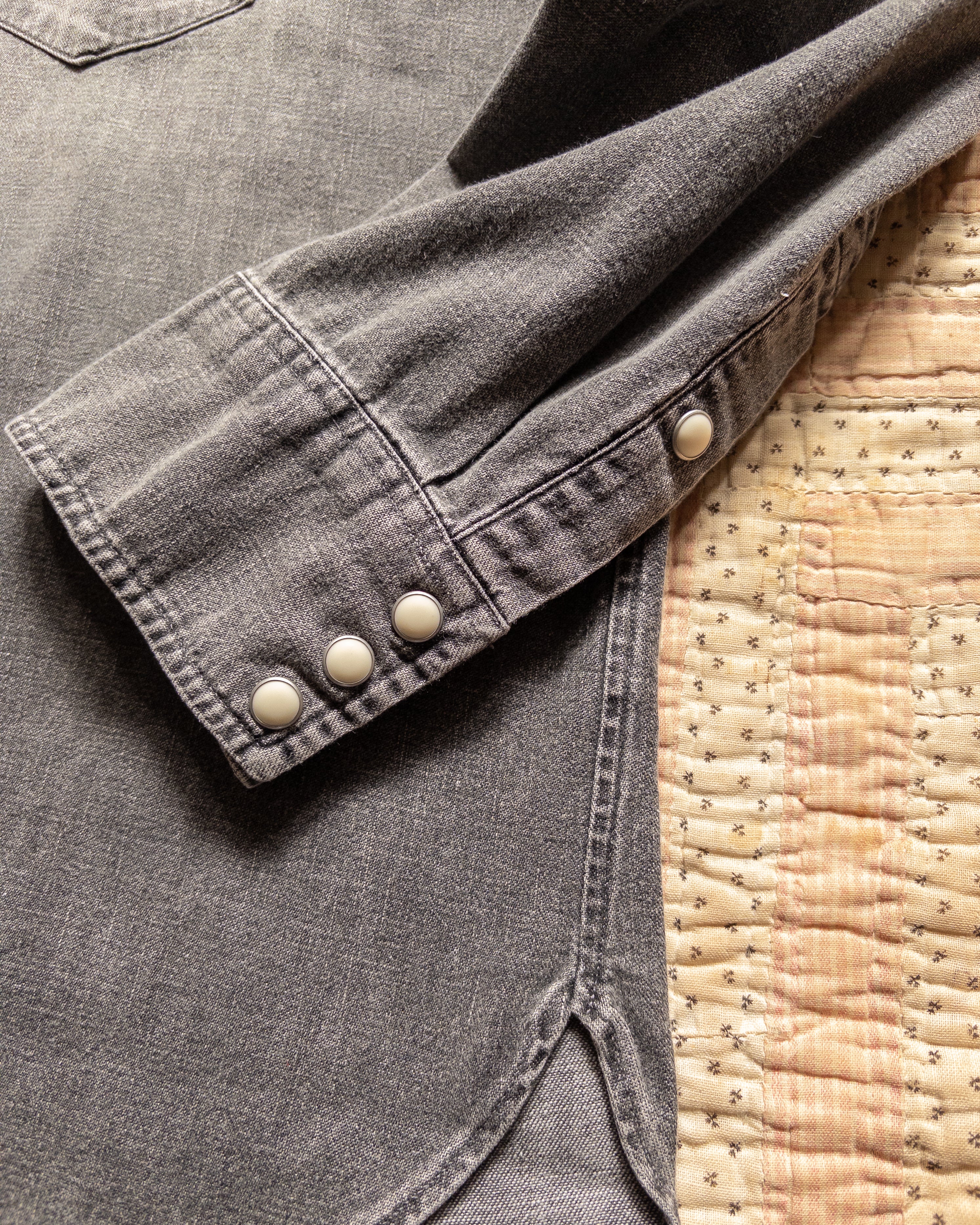Denim Pearlsnap Shirt - Washed Black