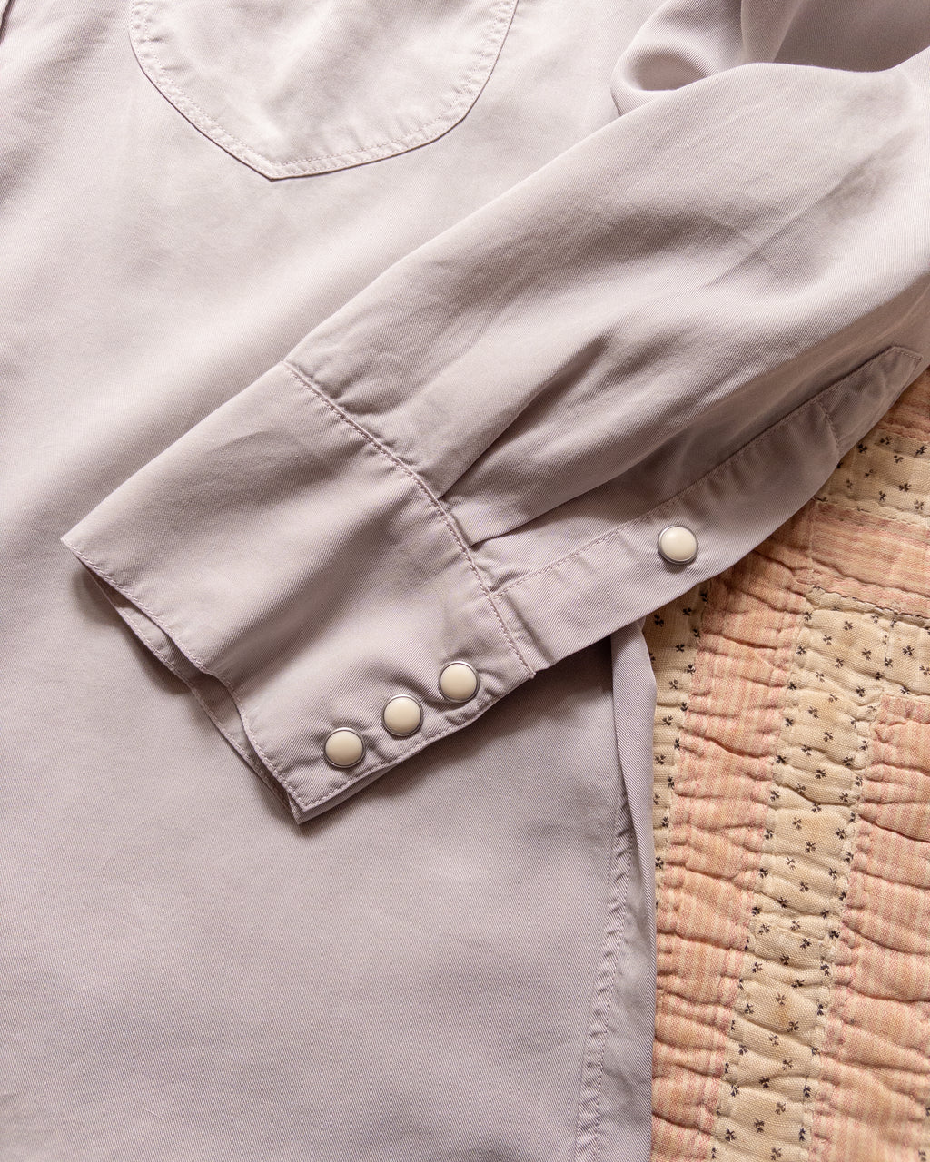 Tencel Gabardine Pearlsnap Shirt - Mauve