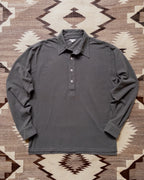 Garment Dyed Longsleeve Polo - Faded Black