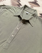Garment Dyed Longsleeve Polo - Faded Olive