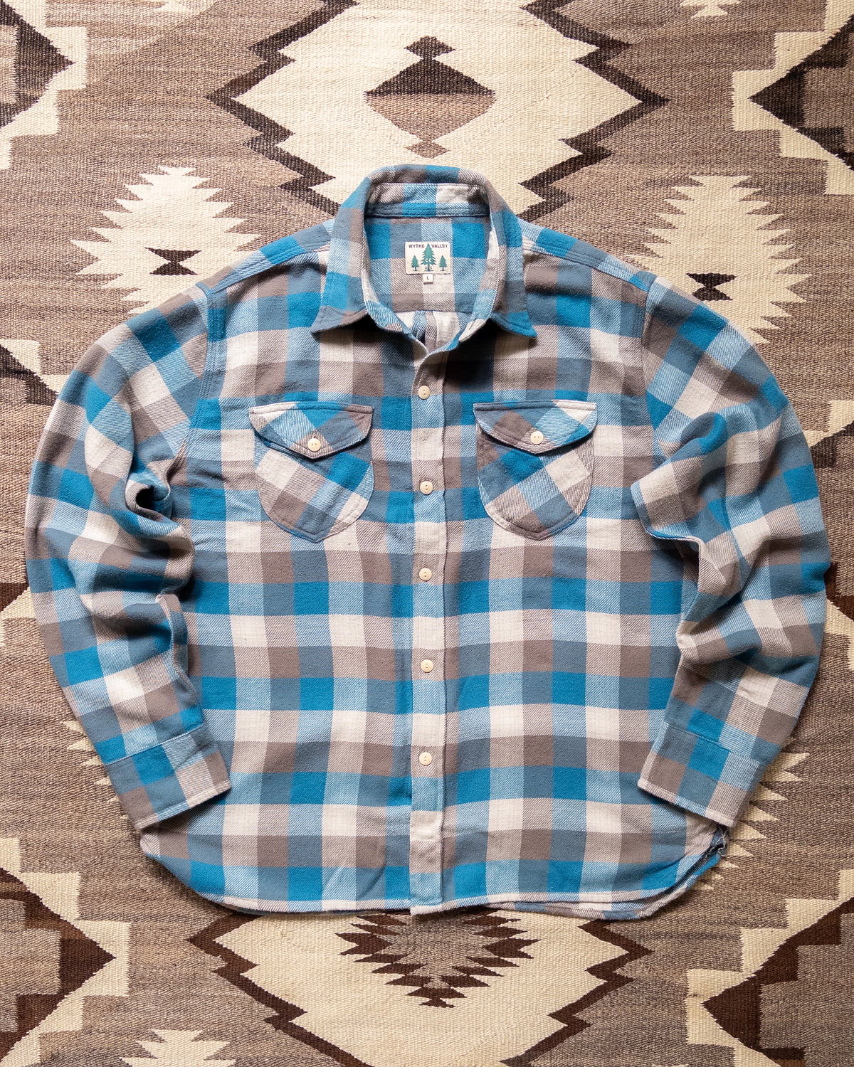 Washed Flannel Workshirt - Glacier Plaid