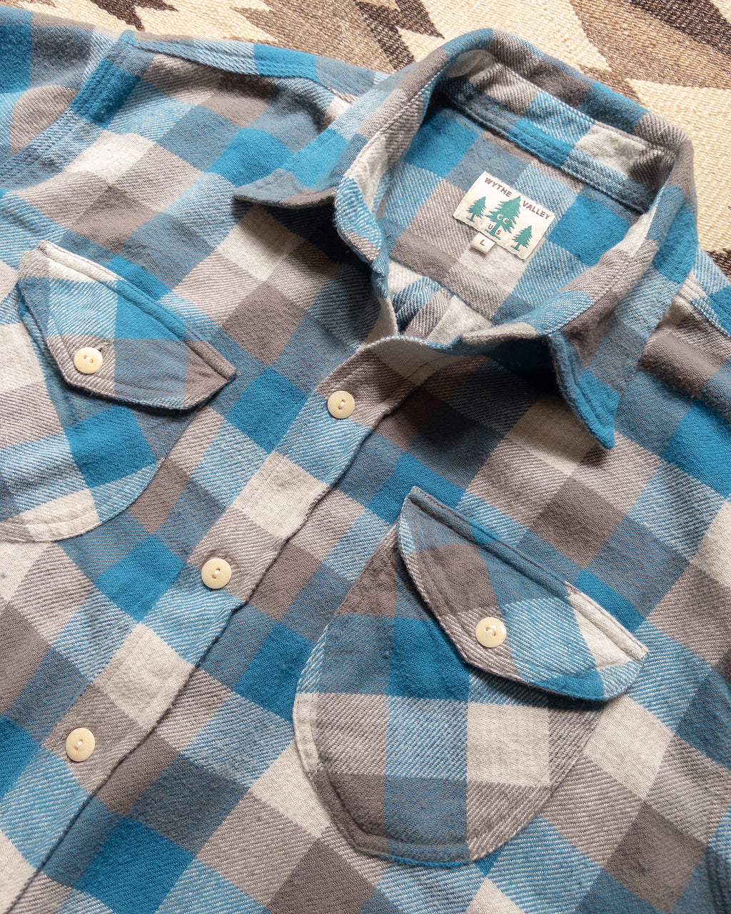 Washed Flannel Workshirt - Glacier Plaid