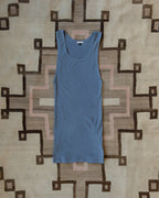 Tubular Cotton Ribbed Tank Top - Indigo - USA
