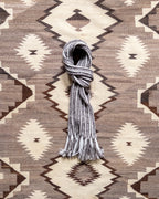 Alpaca Two-Tone Scarf - Charcoal/Cream