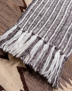 Alpaca Two-Tone Scarf - Charcoal/Cream